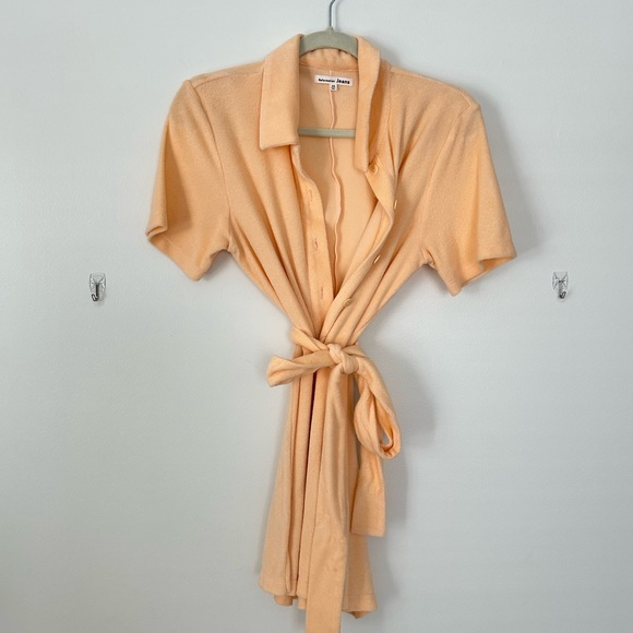 Reformation Terry Clothe Romper in Creamsicle - Picture 2 of 4